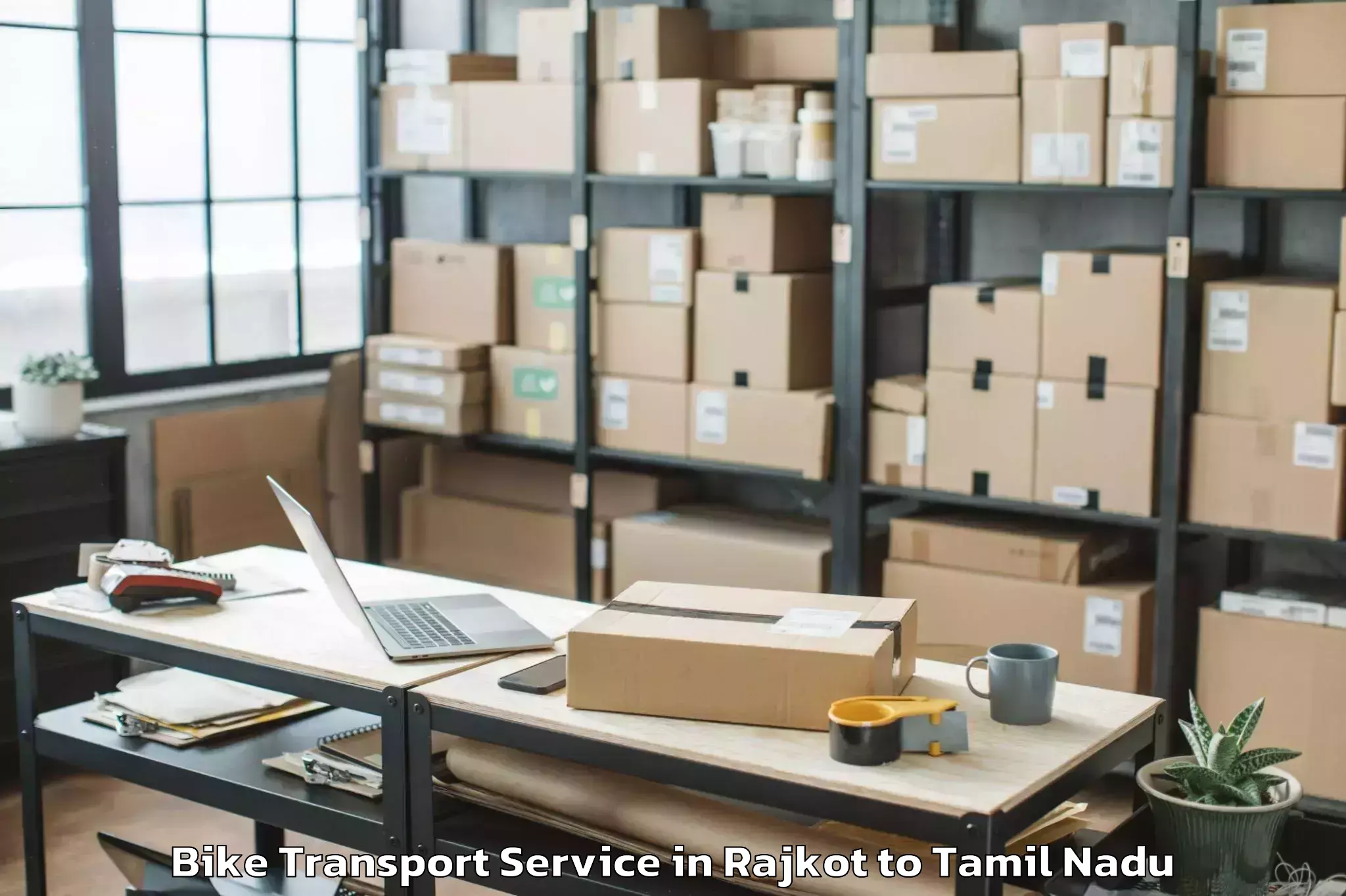 Reliable Rajkot to Rasipuram Bike Transport